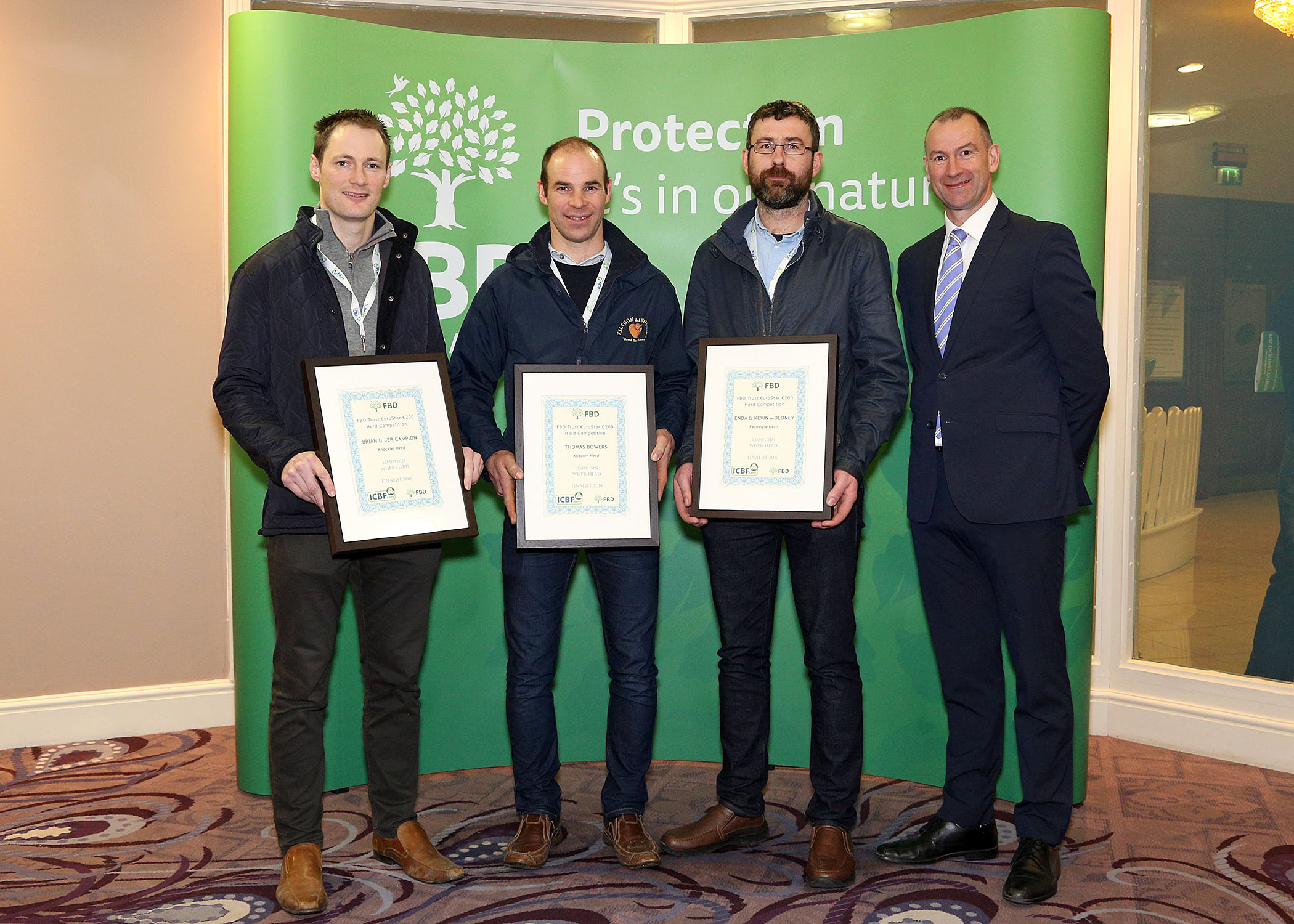 L-R: Brian Campion, Thomas Bowers, Enda Moloney and Sean Coughlan, CEO of ICBF.